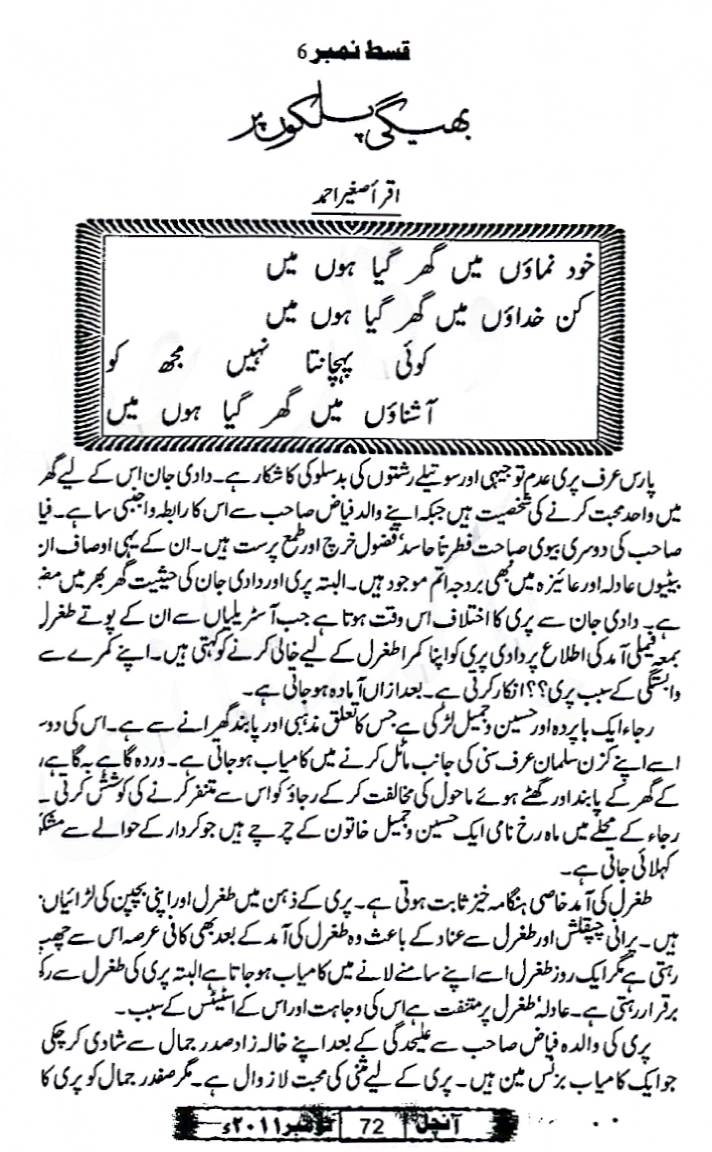 Bheegi palkon pr complete by Iqra Sagheer Ahmad
