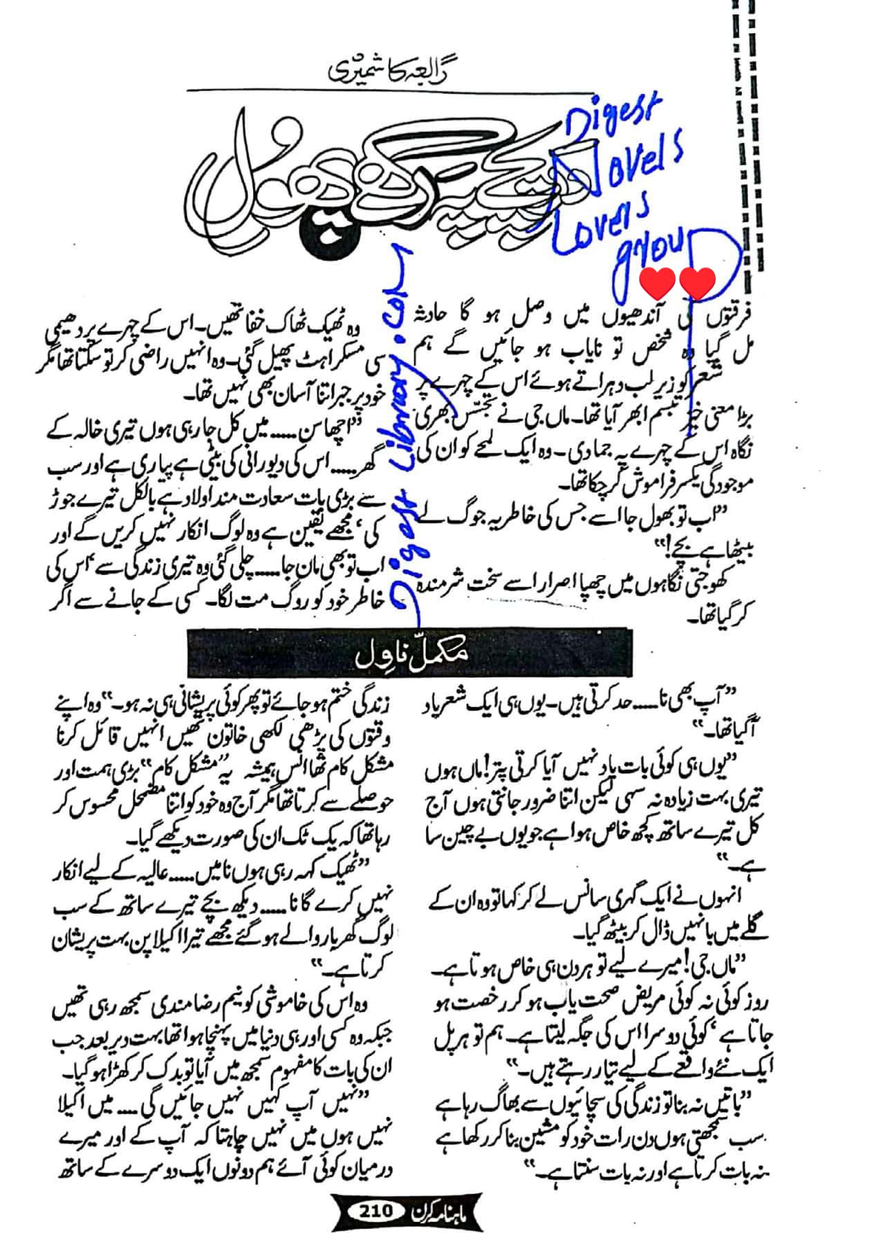 Dareeche pe rakhe phool by Rabia Kashmiri