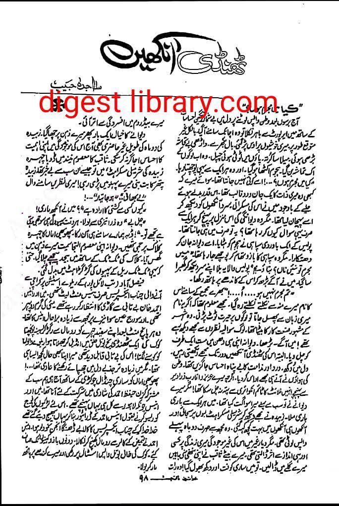 Thandi Aankhen by Sajida Habib