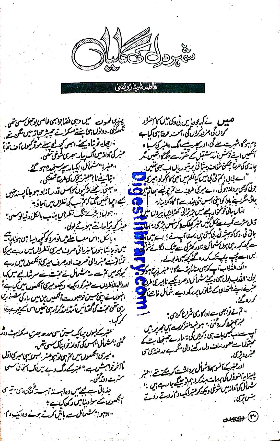Shehar e dil ki galiyan by Fatima Shehnaz Murtaza