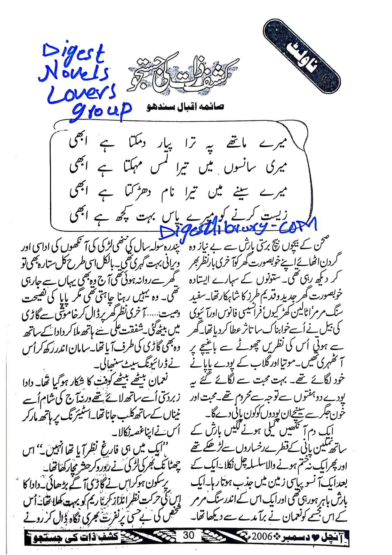 Kashaf e zat ki justuju by Saima Iqbal