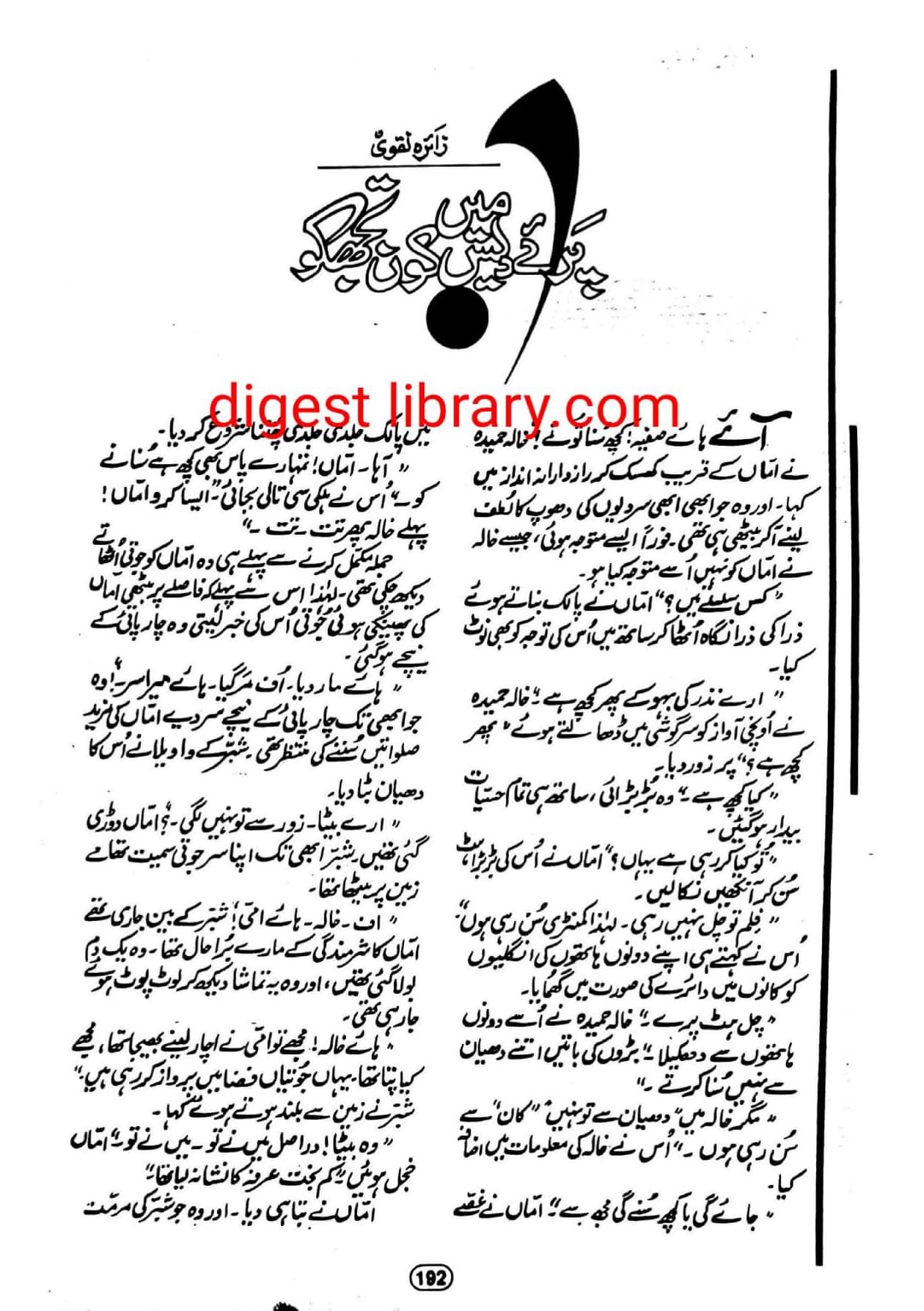 Paraye dais mai kon tujh ko by Zaira Naqvi โ novel cover